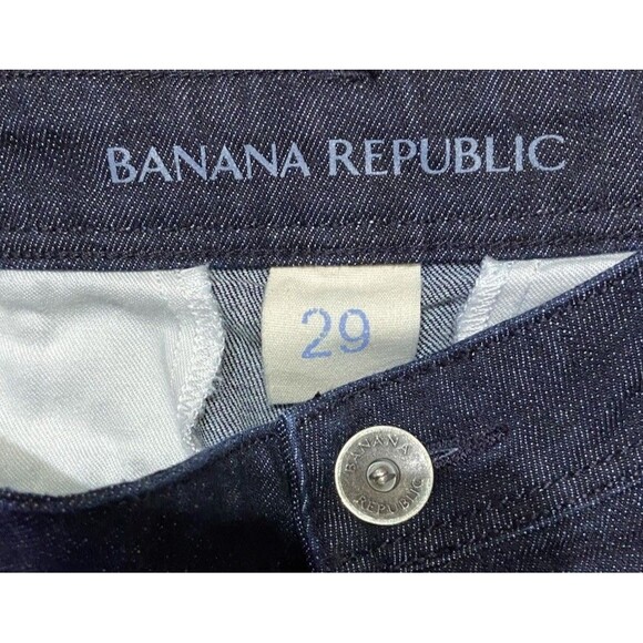 BANANA REPUBLIC Dark Blue Denim STRAIGHT LEG MID-RISE Trouser Jeans 29 X 33 - Picture 3 of 5